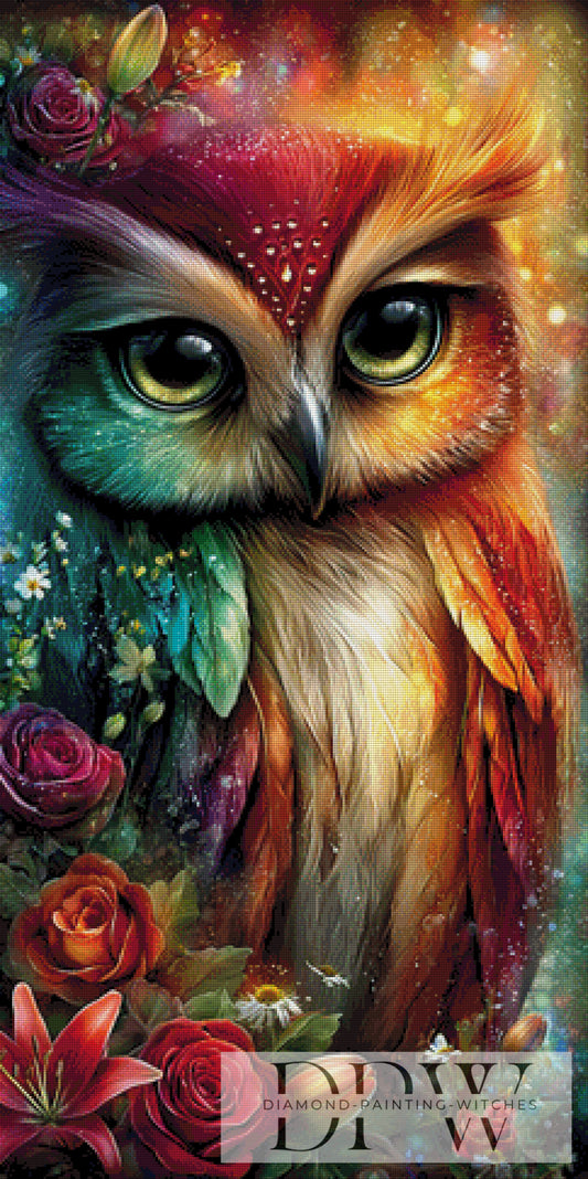 Buntflausch Eule by Elly_A.I 60x120cm mit 350 Farben DPW-3787