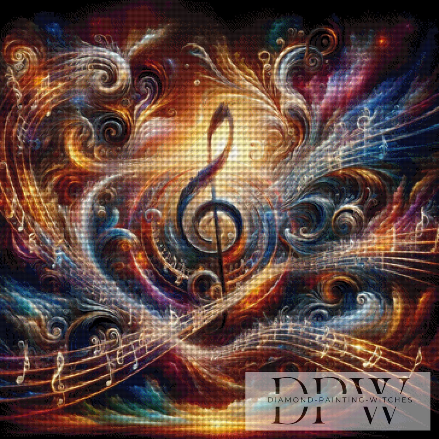 Music is all around by Pixxel Pics 90x90cm mit 260 Farben DPW-3796