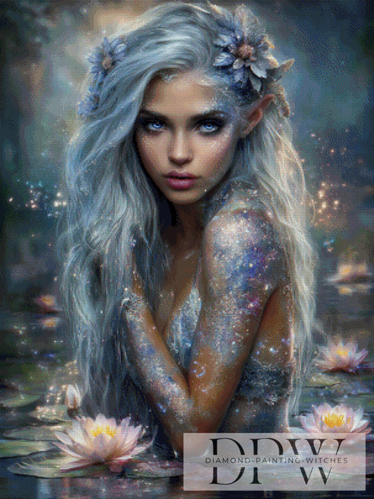 Elfe im Sternenteich by Maggie 75x100cm mit 180 Farben DPW-3809