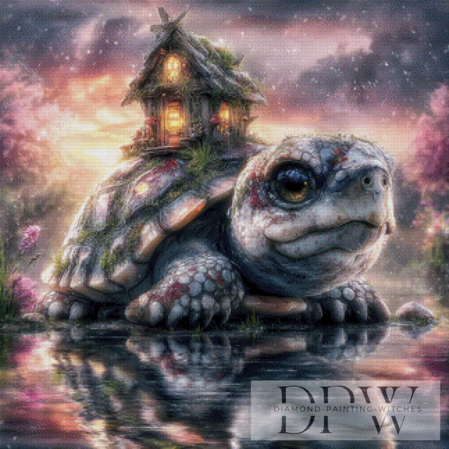 Schildkrötenhaus by ellufija 80x80cm mit 210 Farben DPW-3827