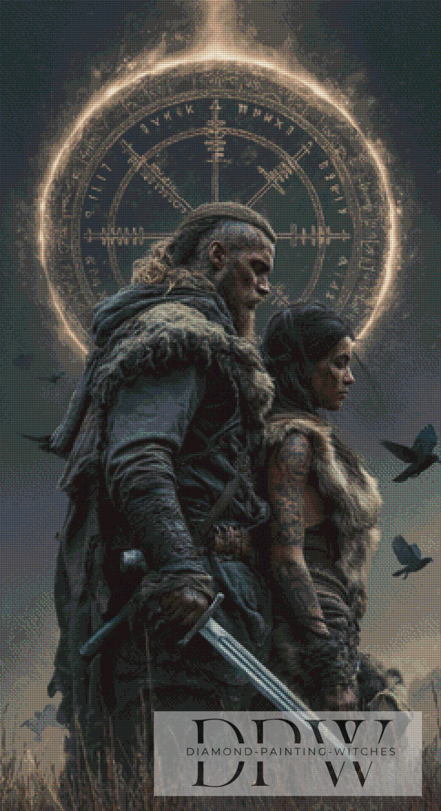 Wikinger Paar by theA.art 60x110cm mit 70 Farben DPW-382