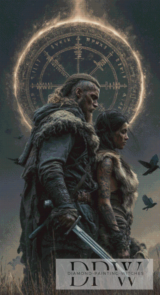 Wikinger Paar by theA.art 60x110cm mit 70 Farben DPW-382