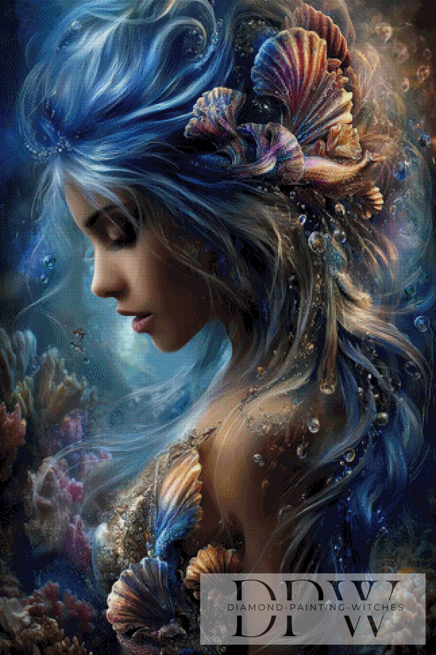 Königin der stillen Tiefe by Elly_A.I. 80x120cm mit 230 Farben DPW-3830