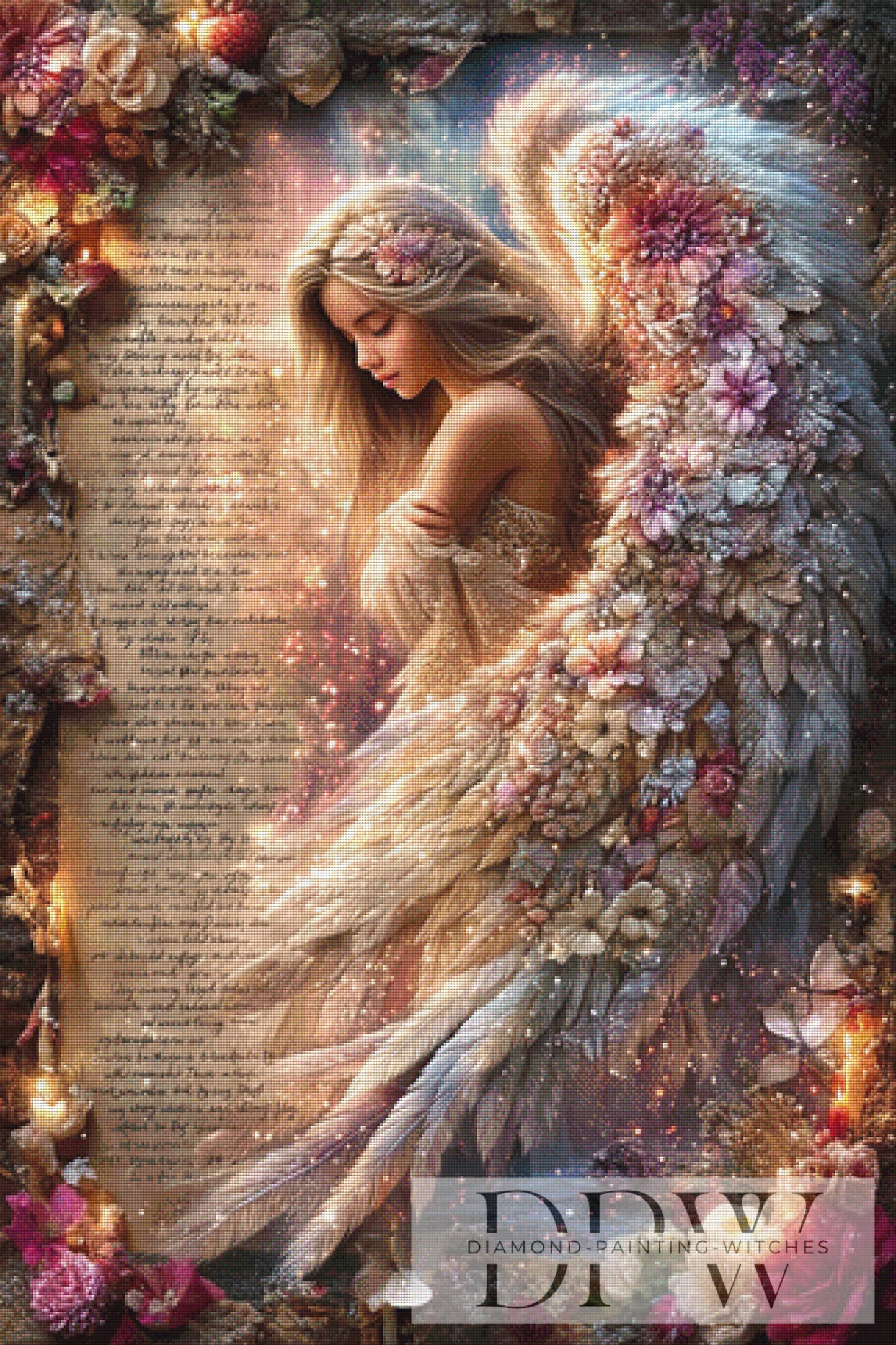 Vintage Christmas Angel by ellfuija 80x120cm mit 250 Farben DPW-3831