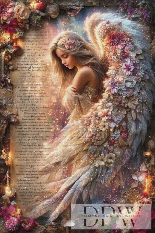 Vintage Christmas Angel by ellfuija 80x120cm mit 250 Farben DPW-3831