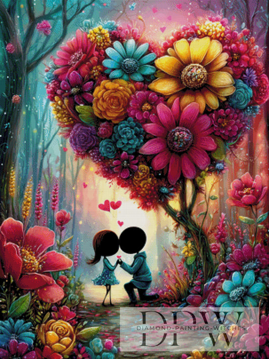 Unter dem Herzbaum by QN 75x100cm mit 390 Farben DPW-383