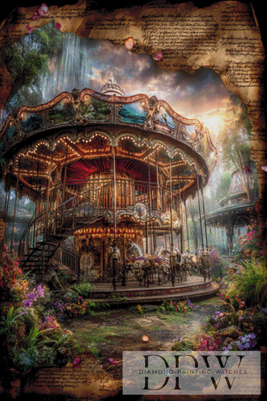 Vintage Karussell by ellufija 80x120cm mit 300 Farben DPW-3852