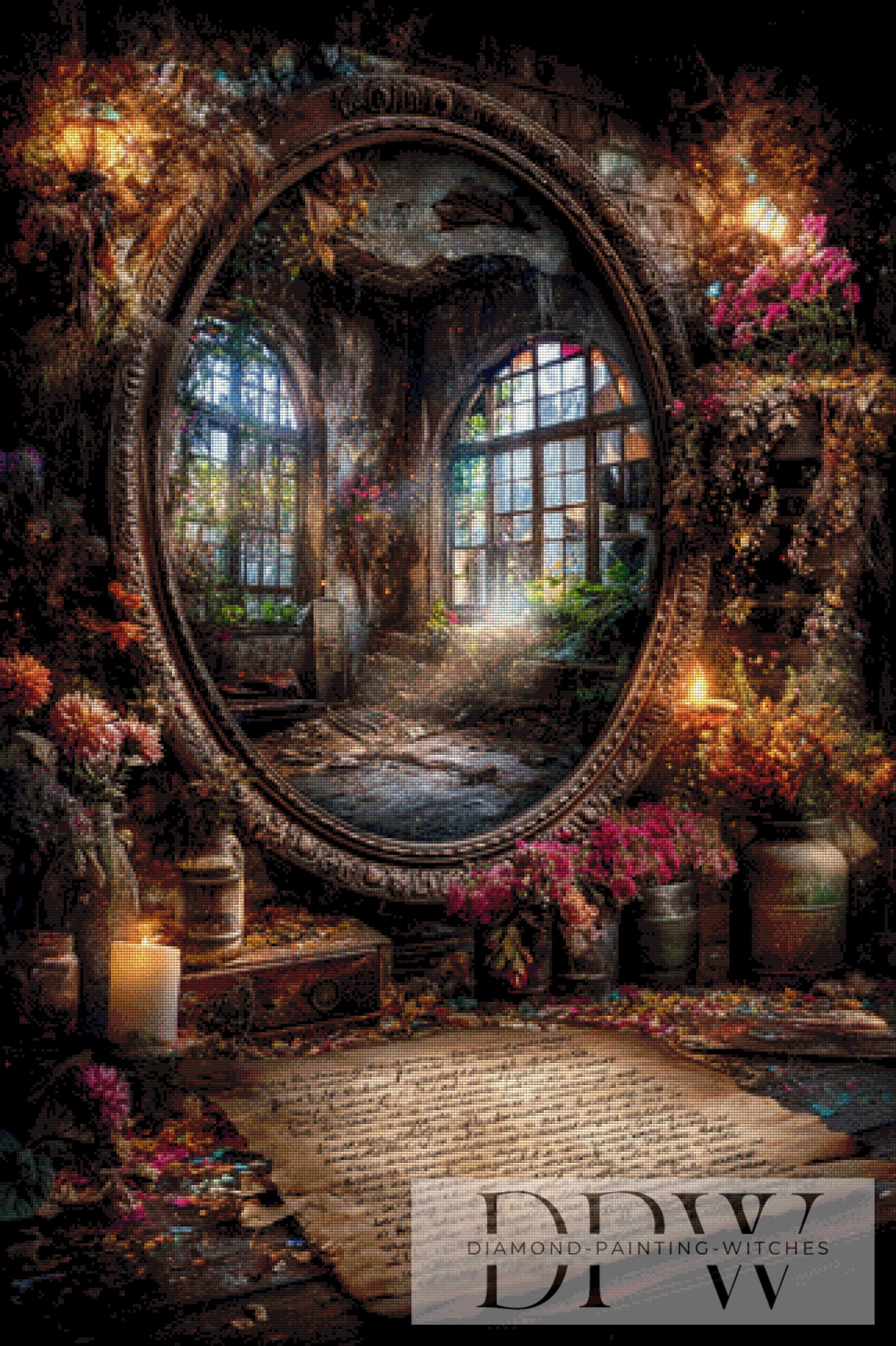 Vintage Spiegel der Erinnerung by ellufija 80x120cm mit 290 Farben DPW-3853