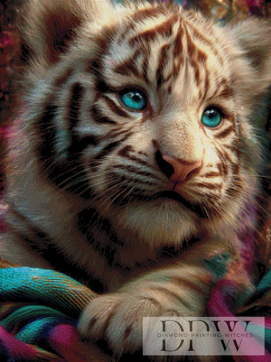 Little white Tiger by CreatiVart 60x80cm mit 200 Farben DPW-385