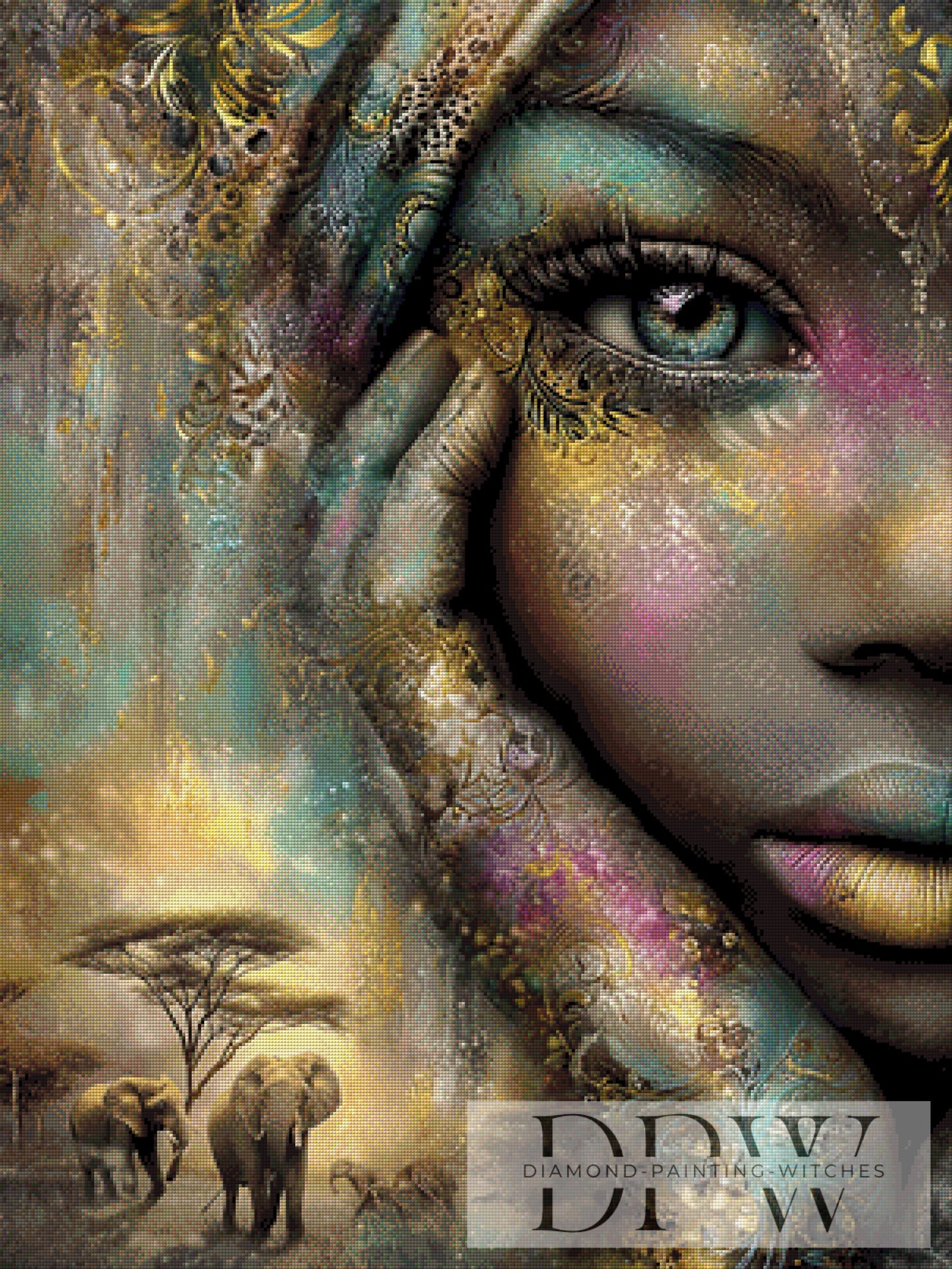 Herz der Steppe by Elly_A.I. 75x100cm mit 185 Farben DPW-3862