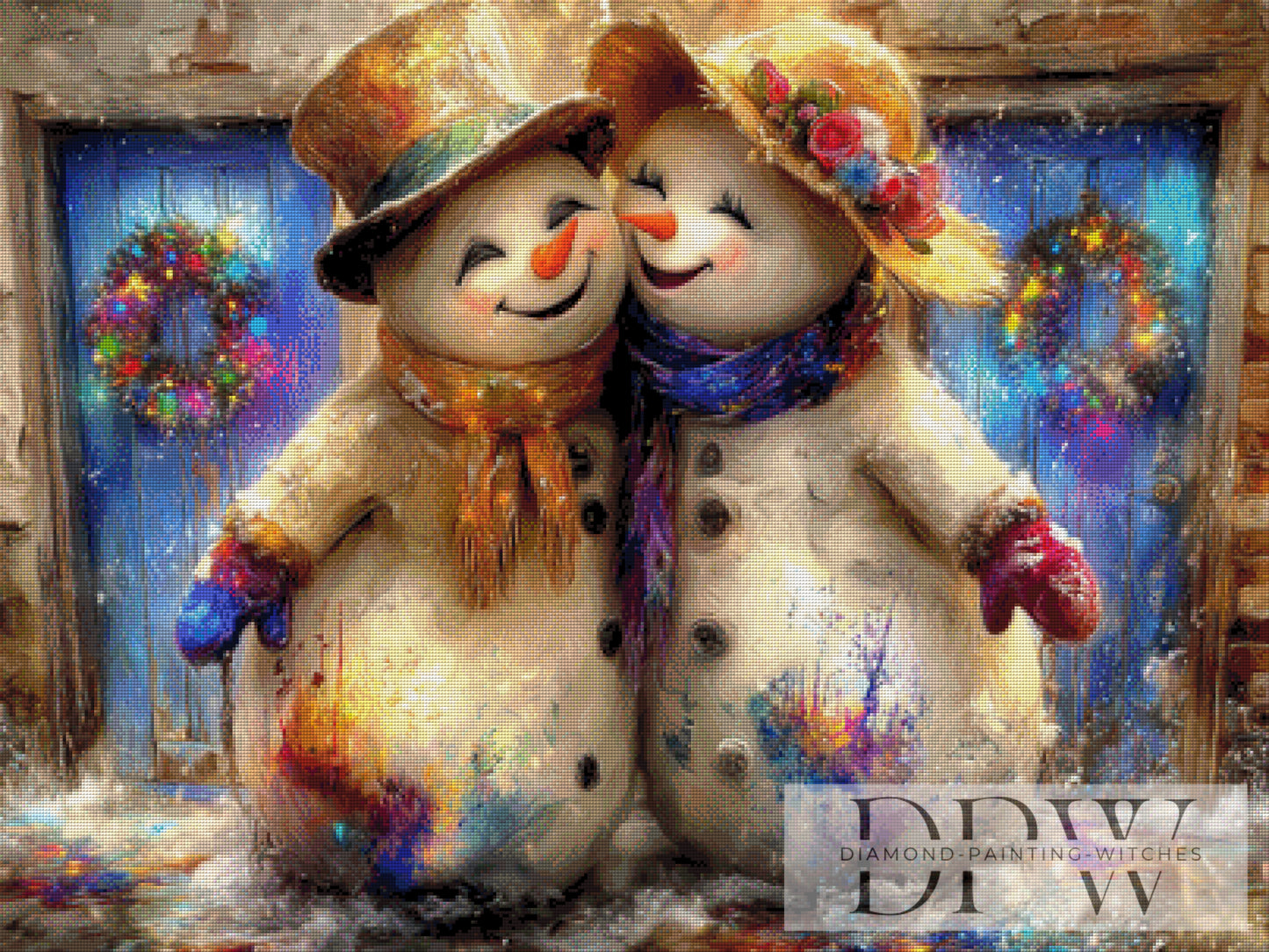 Schneemänner by CreatiVart 100x75cm mit 320 Farben DPW-3863