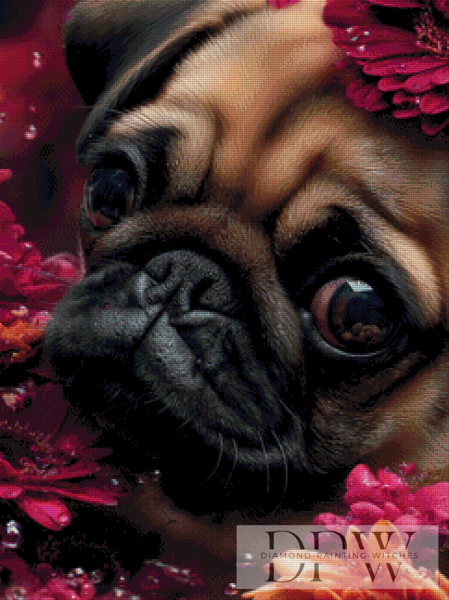 Süßer Mops by CreatiVart 60x80cm mit 170 Farben DPW-387