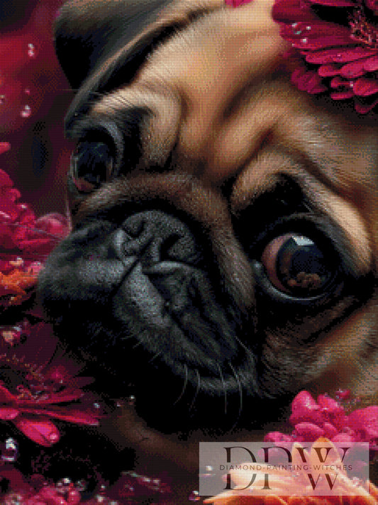 Süßer Mops by CreatiVart 60x80cm mit 170 Farben DPW-387