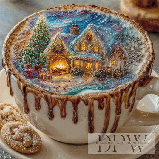 Winter Teacup 1  by Pixxel Pics 90x90cm mit 270 Farben DPW-3919