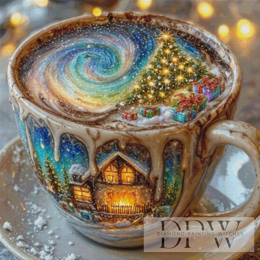 Winter Teacup 2 by Pixxel Pics 90x90cm mit 290 Farben DPW-3920