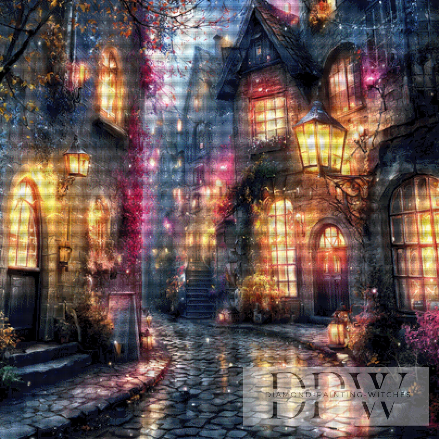 Hexengasse by ellufija 100x100cm mit 310 Farben DPW-3933