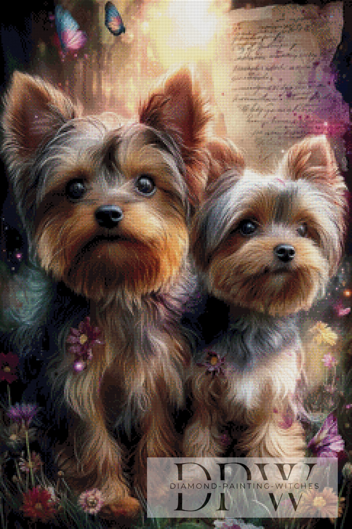 Biewer Yorkis by ellufija 60x90cm mit 200 Farben DPW-3935