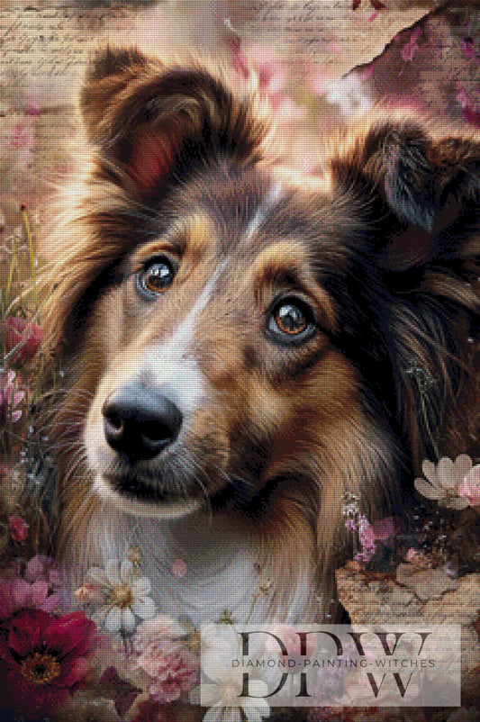 Collie by ellufija 60x90cm mit 180 Farben DPW-3936