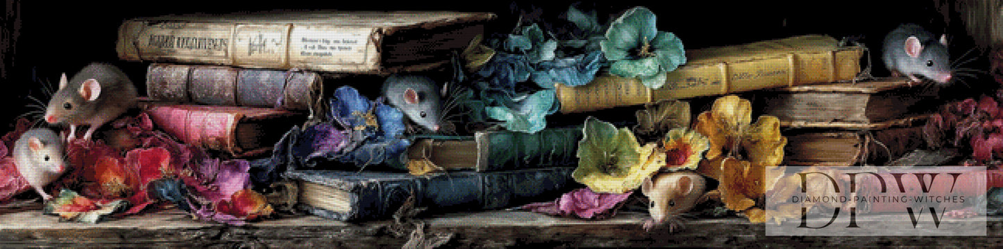 Die frechen Mäuse by QN 160x40cm mit 300 Farben DPW-3942