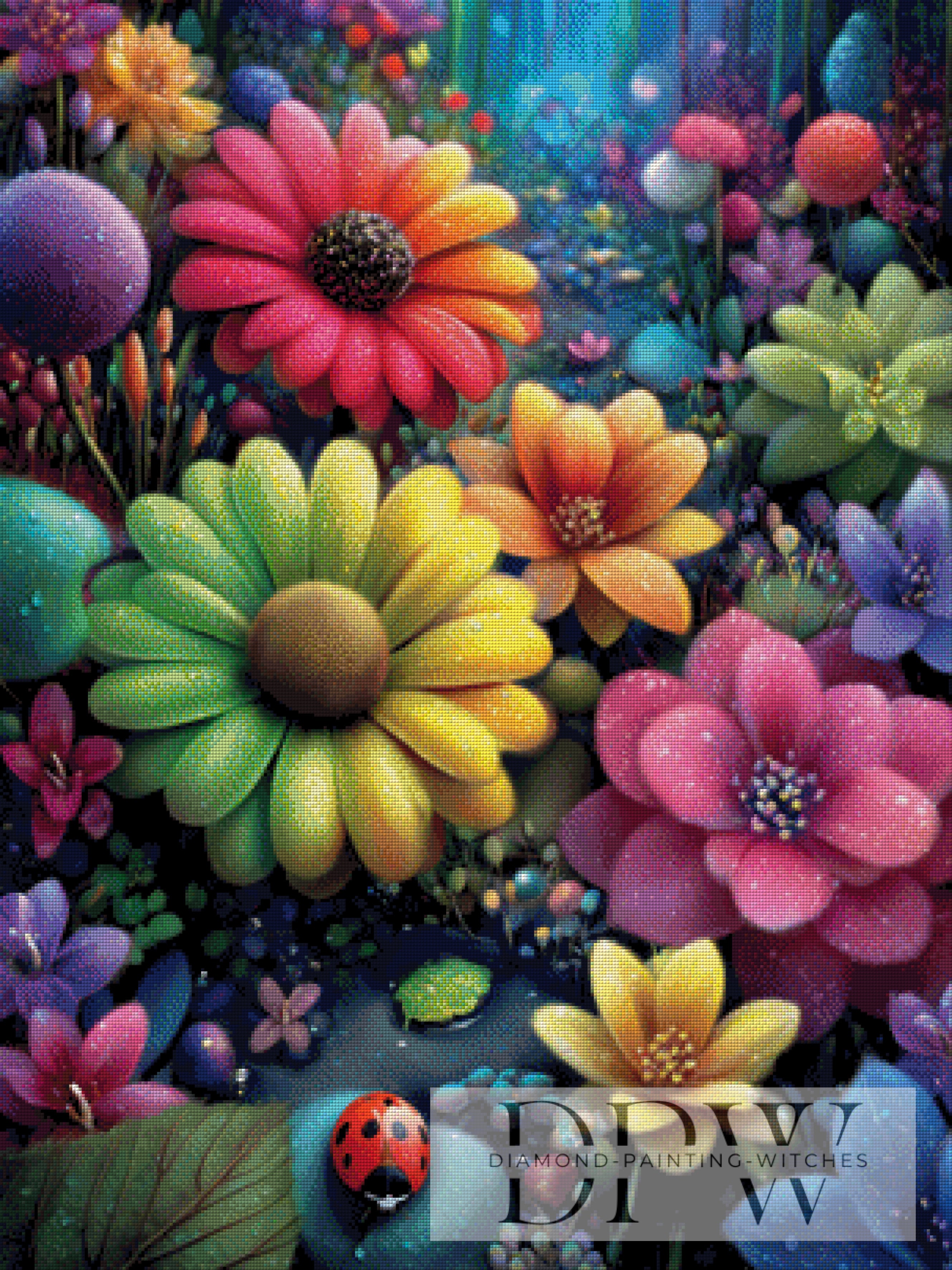 Knallbunte Blumenwiese by QN mit 380 Farben