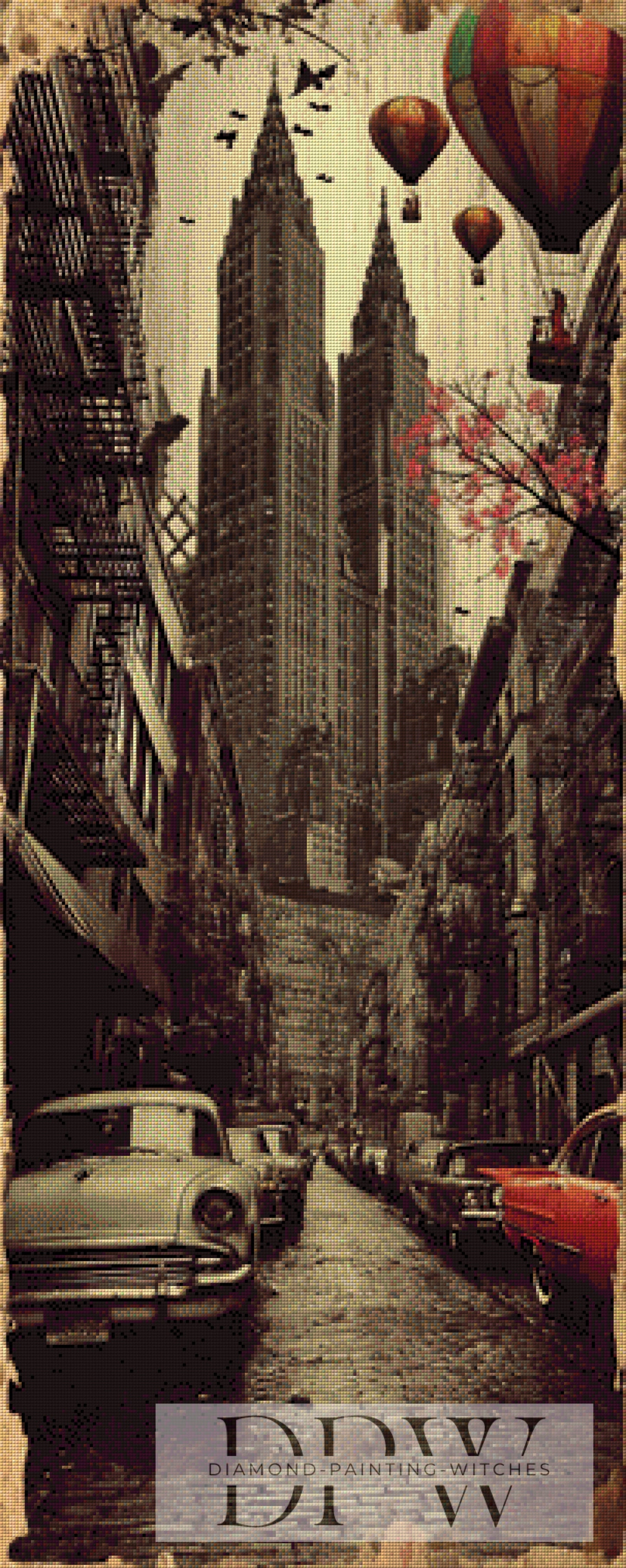 Der Flug der alten Gassen by Elly_A.I 50x125cm mit 120 Farben DPW-3954