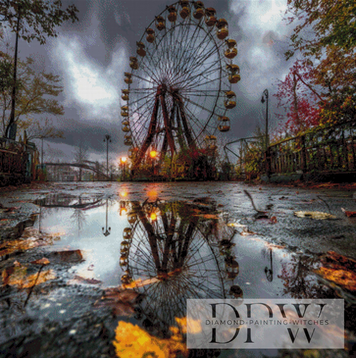 Verlorenes Riesenrad by ellufija 90x90cm mit 210 Farben DPW-3974