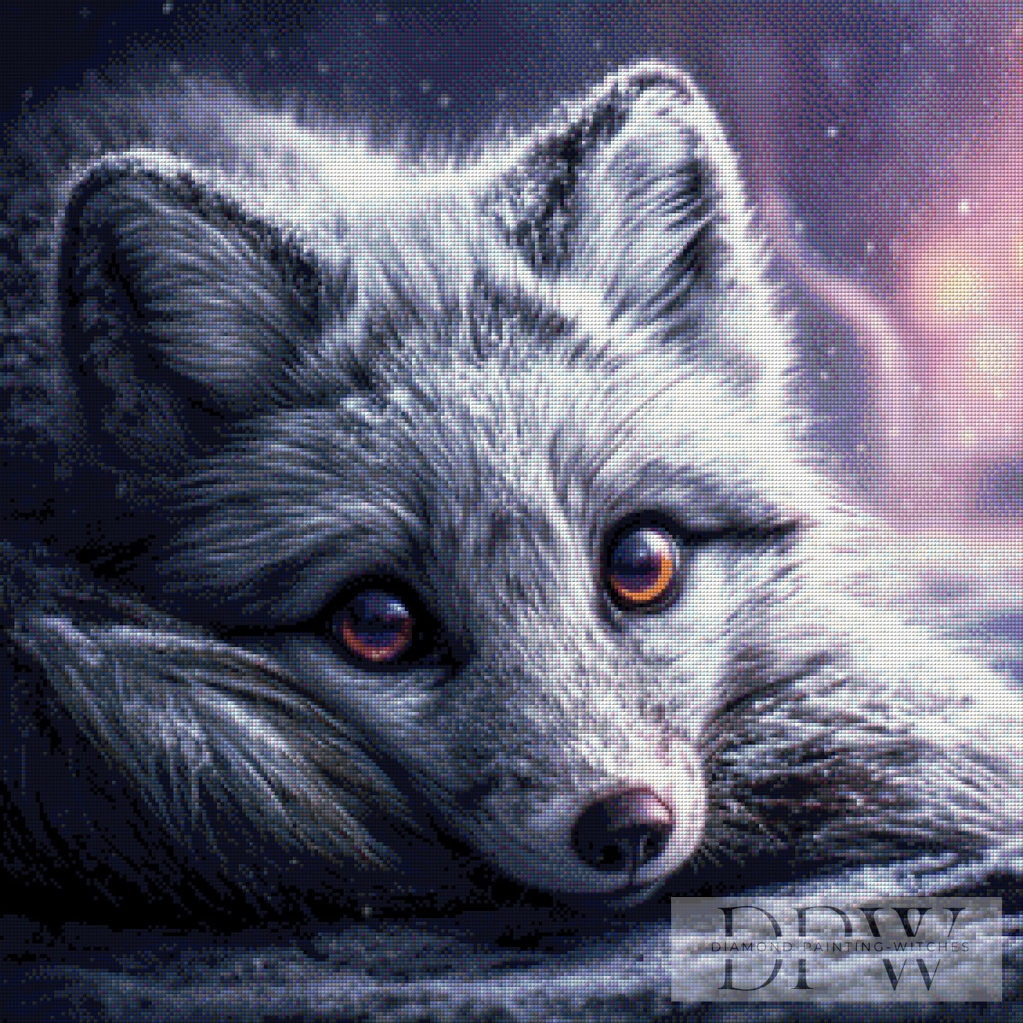 Silberfuchs by ellufija 70x70cm mit 80 Farben DPW-3975
