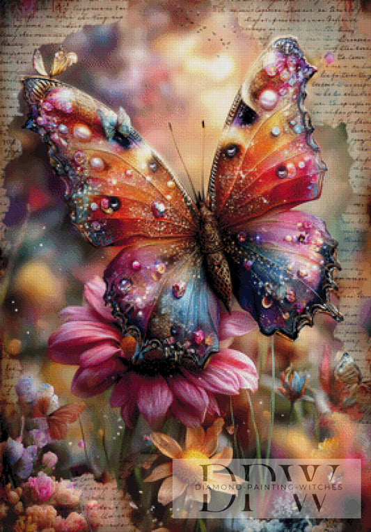 Vintage Schmetterling by ellufija 70x100cm mit 330 Farben DPW-3981