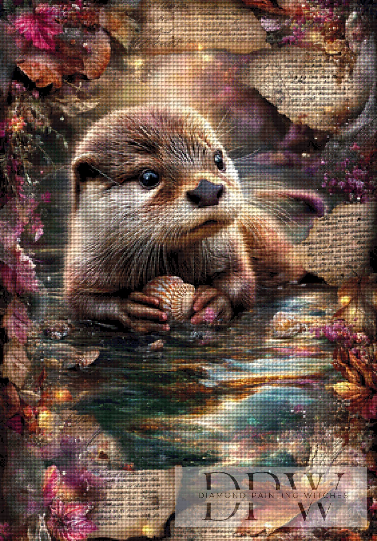 Vintage Süßer Otter by ellufija 70x100cm mit 260 Farben DPW-3984