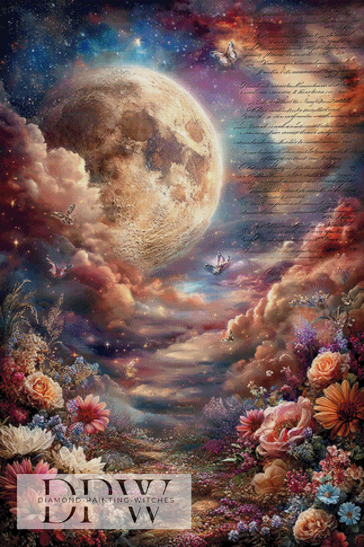 Vintage Vollmond by ellufija 80x120cm mit 290 Farben DPW-3989