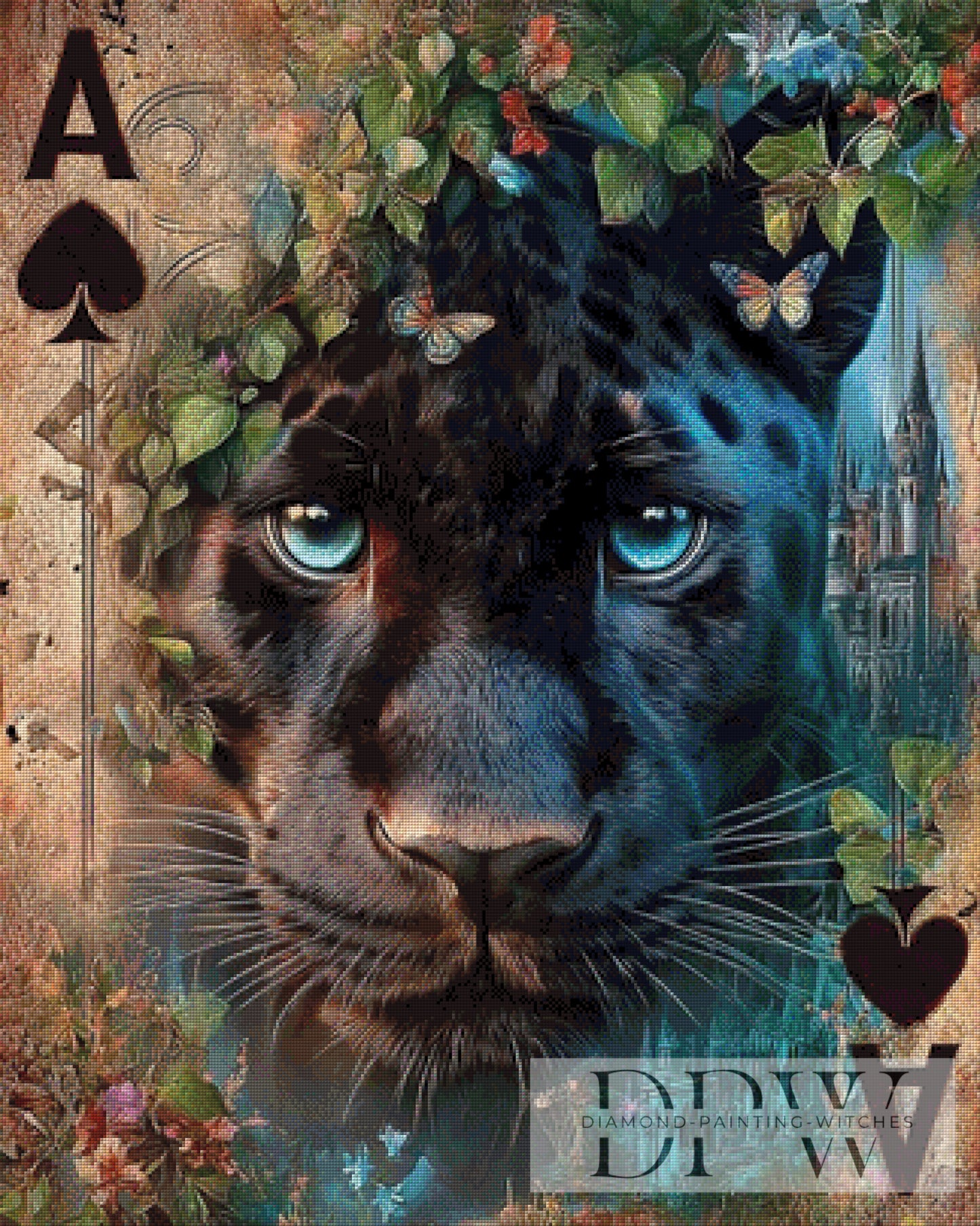 Spielkarte Panther by Elly_A.I. 80x100cm mit 250 Farben DPW-3994