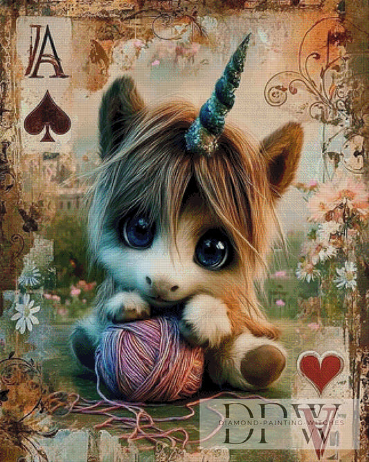 Spielkarte Einhorn by Elly_A.I. 80x100cm mit 270 Farben DPW-3995