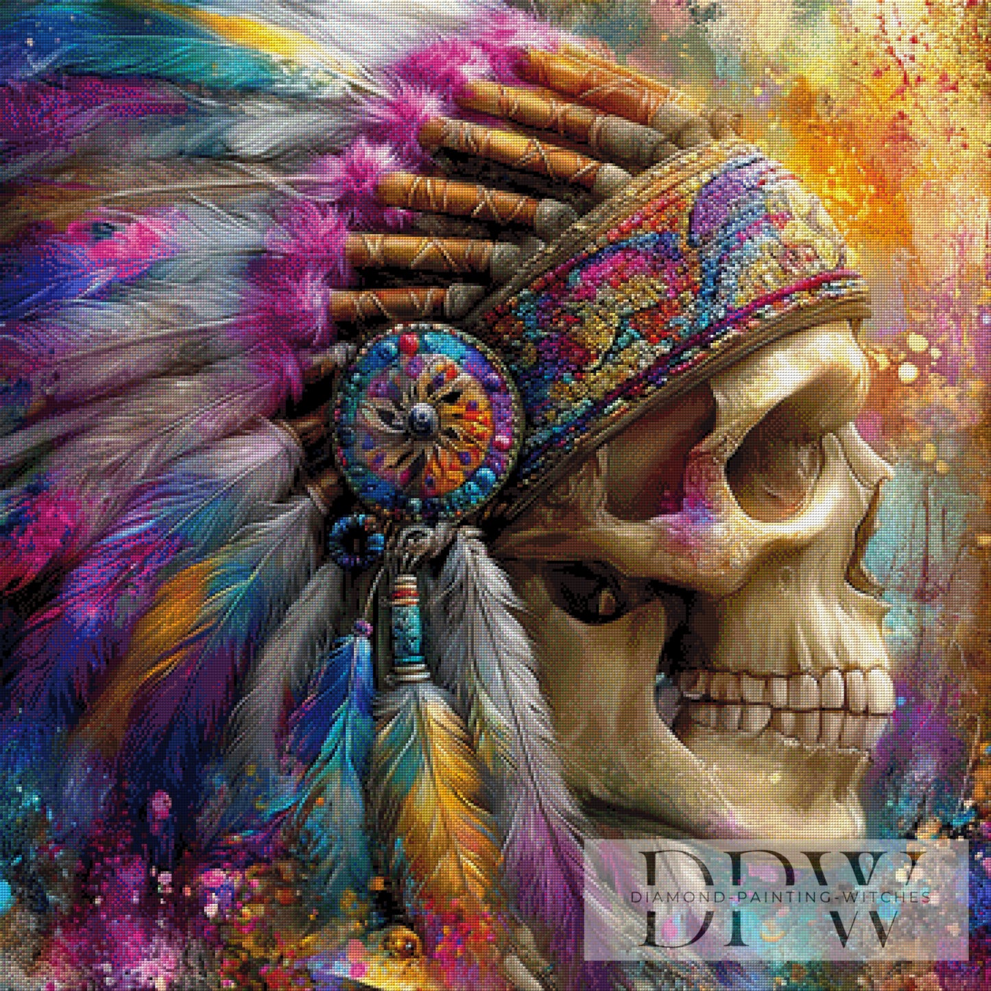 Sacred Skull by Casalla Vendetta 90x90cm mit 370 Farben DPW-4025
