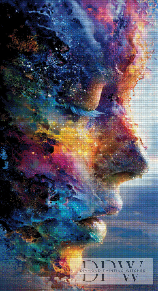 Kosmisches Gesicht by theA.art 60x110cm mit 310 Farben DPW-4039