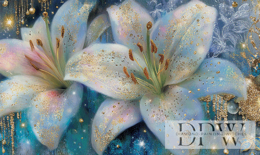 Weiße Lilien by Elly_A.I  125x75cm mit 270 Farben DPW-4066