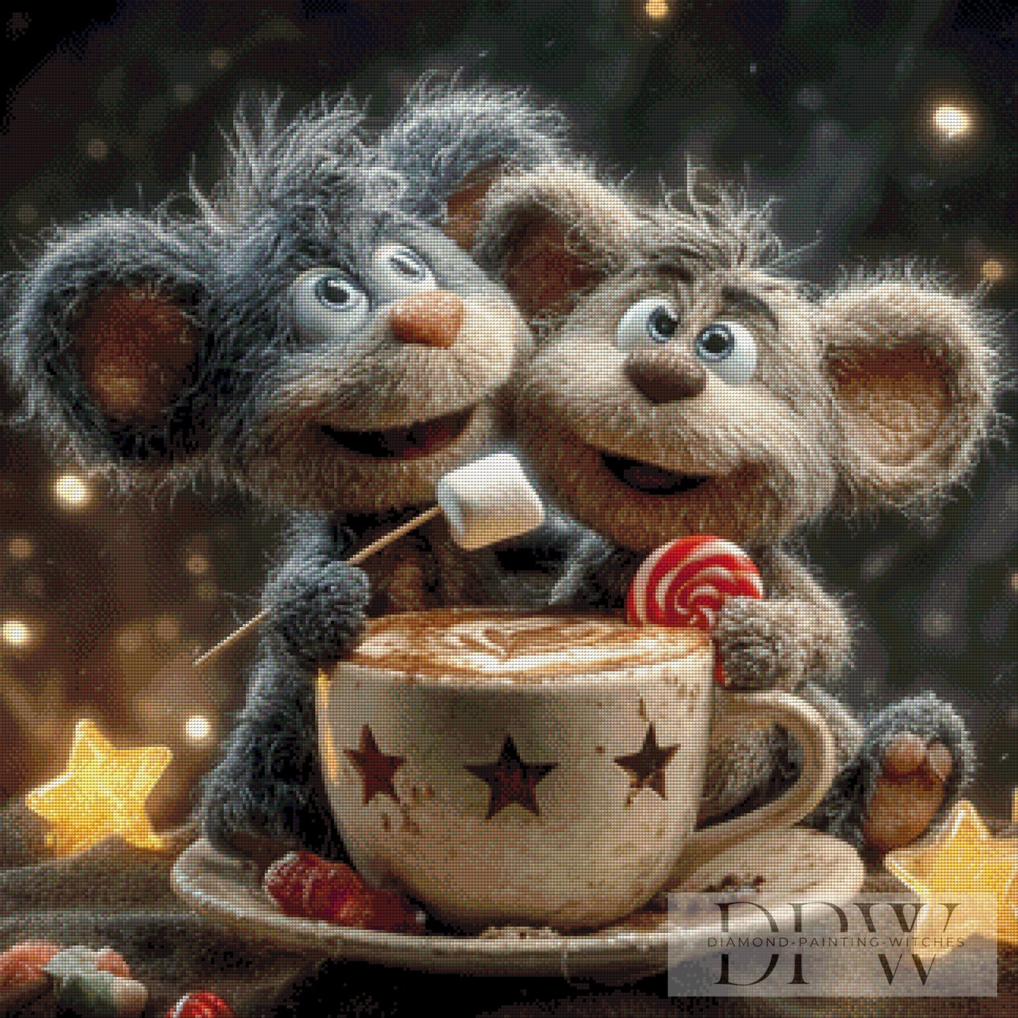 Jimmy und Timmy naschen by Pixxel Pics 80x80cm mit 180 Farben DPW-4071