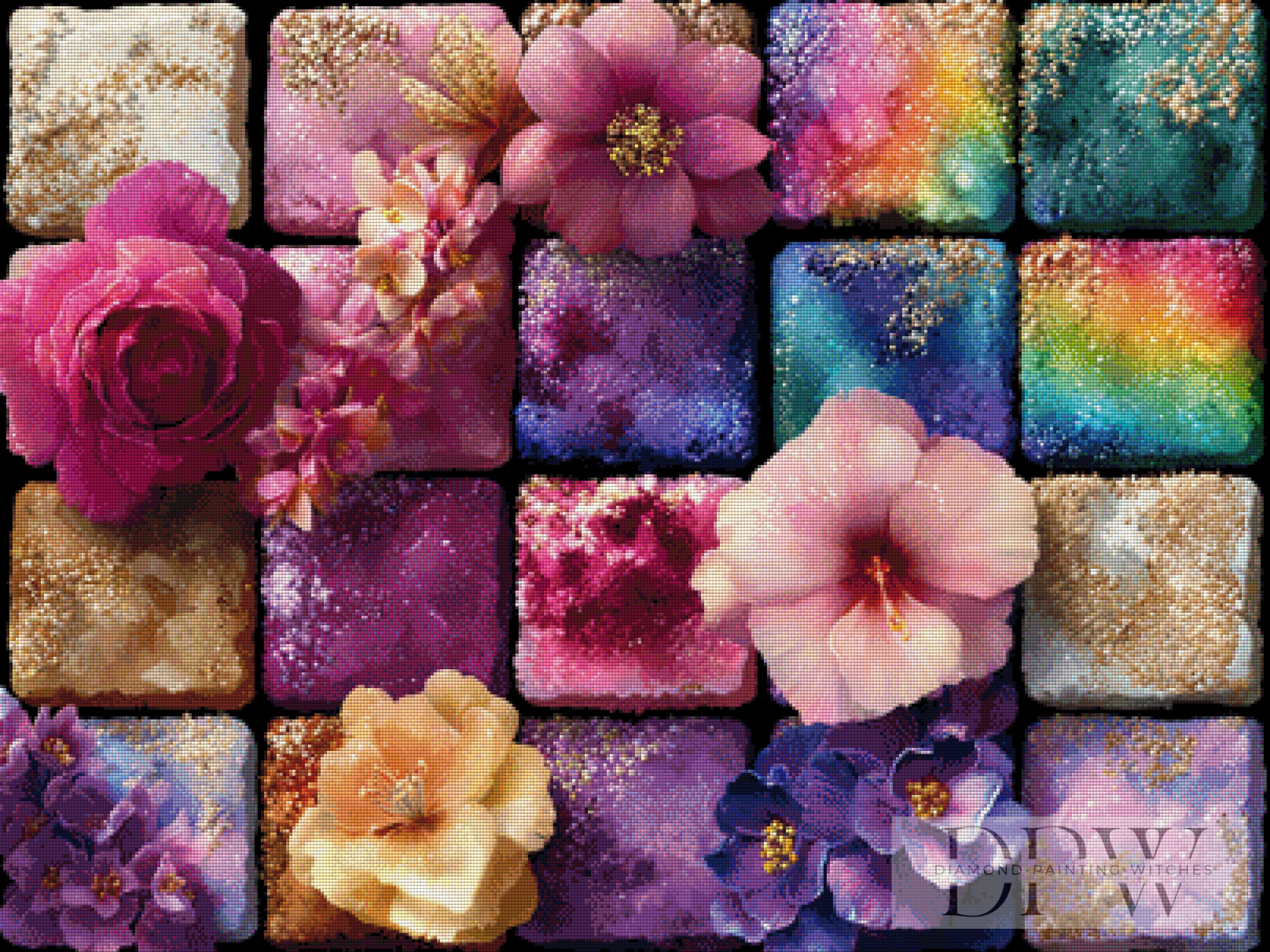 Blumenmosaik by theA.art mit 380 Farben
