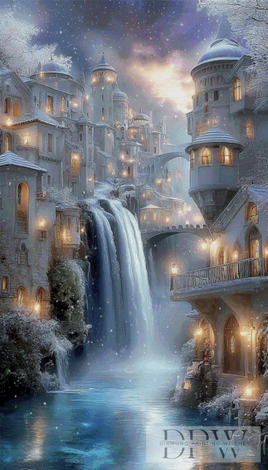 Winterlichtburg by Elly_A.I. 80x140cm mit 180 Farben DPW-4079