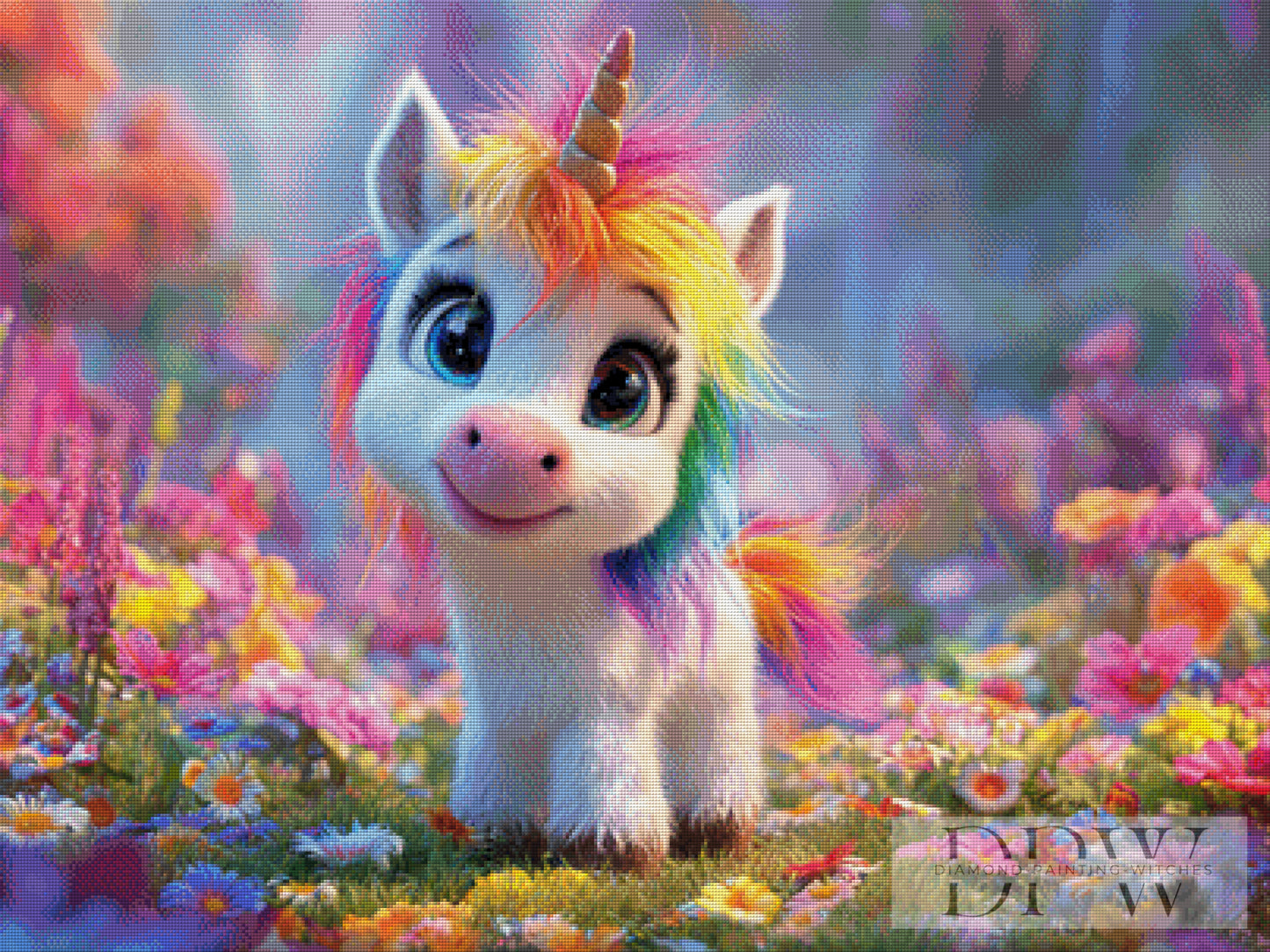 Flufficorn by ellufija  100x75cm mit 360 Farben DPW-4080