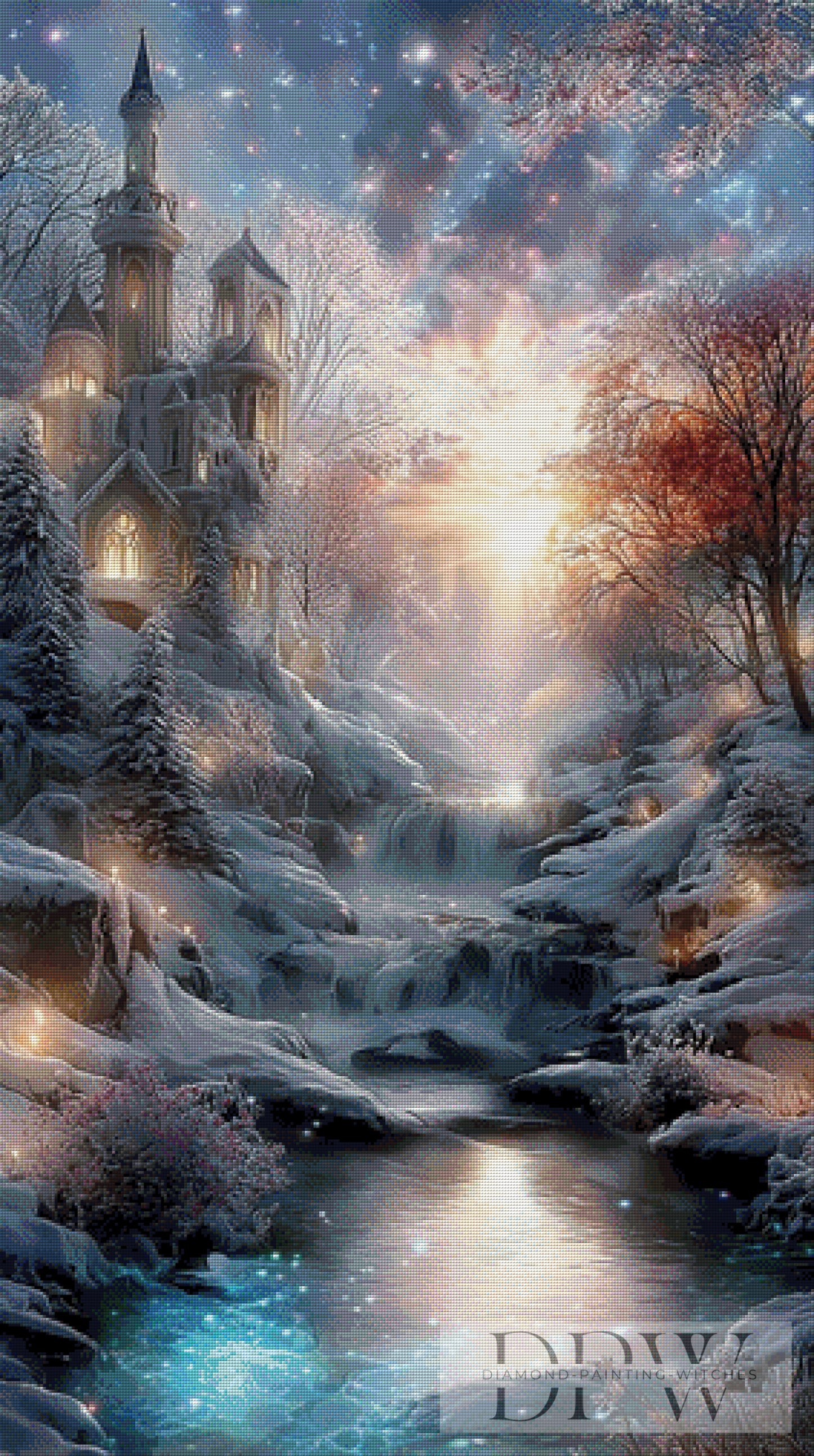 Idylle im Winter by Elly_A.I. 70x125cm mit 190 Farben DPW-4083