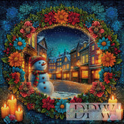 Schneemann Mandala by QN 90x´90cm mit 300 Farben
