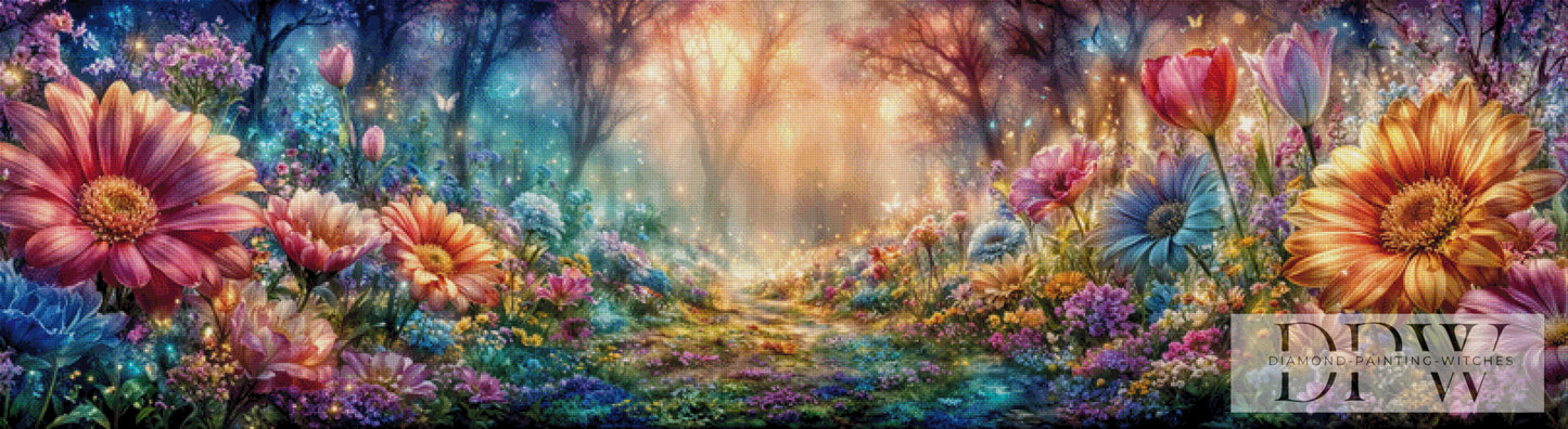 Pfad der Schimmerblüten by ellufija 200x55cm mit 380 Farben DPW-4114