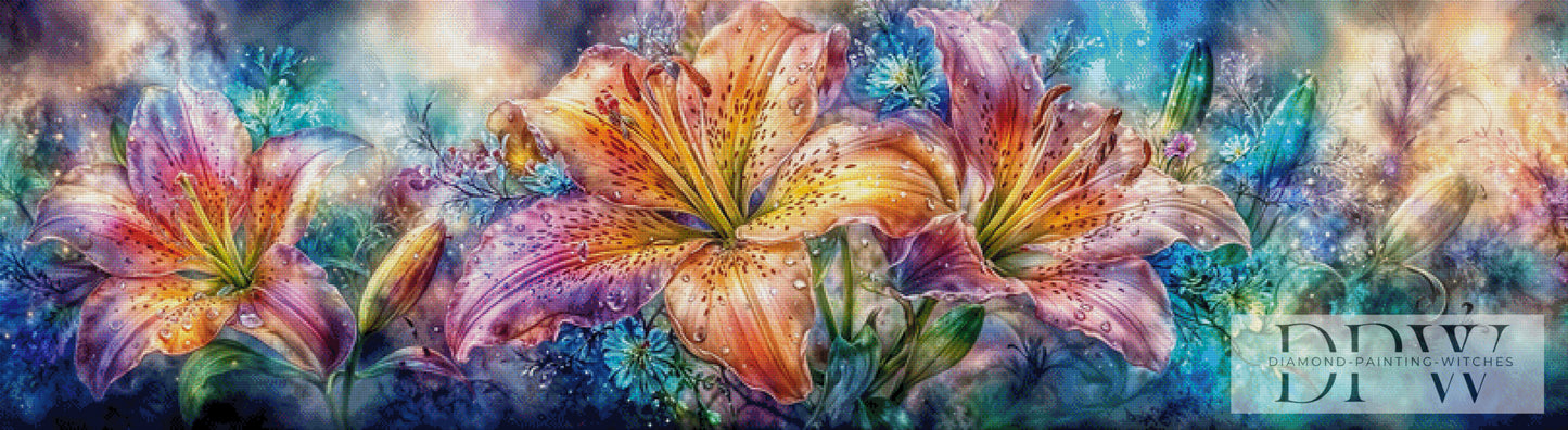 Lilienlicht by ellufija 200x55cm mit 400 Farben DPW-4117
