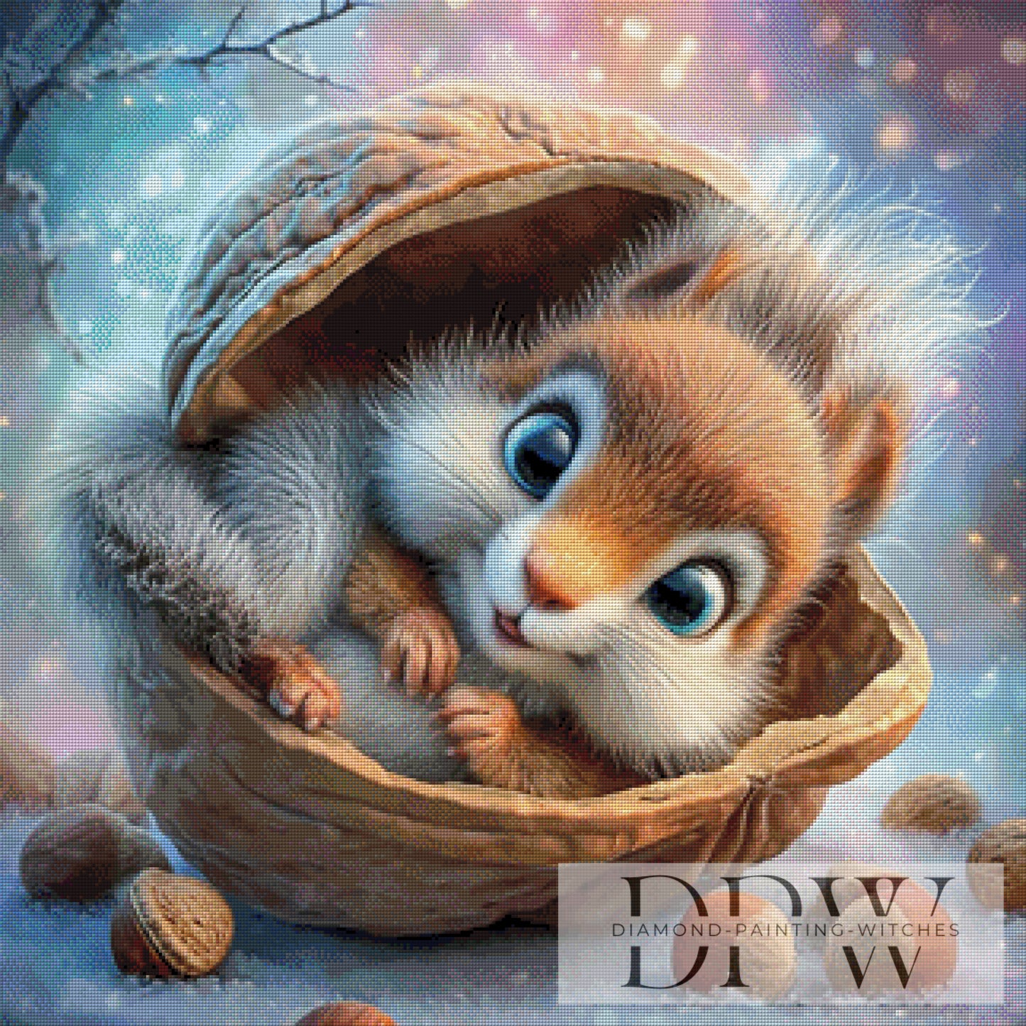 Nusshörnchen by Catill 80x80cm mit 230 Farben DPW-4145