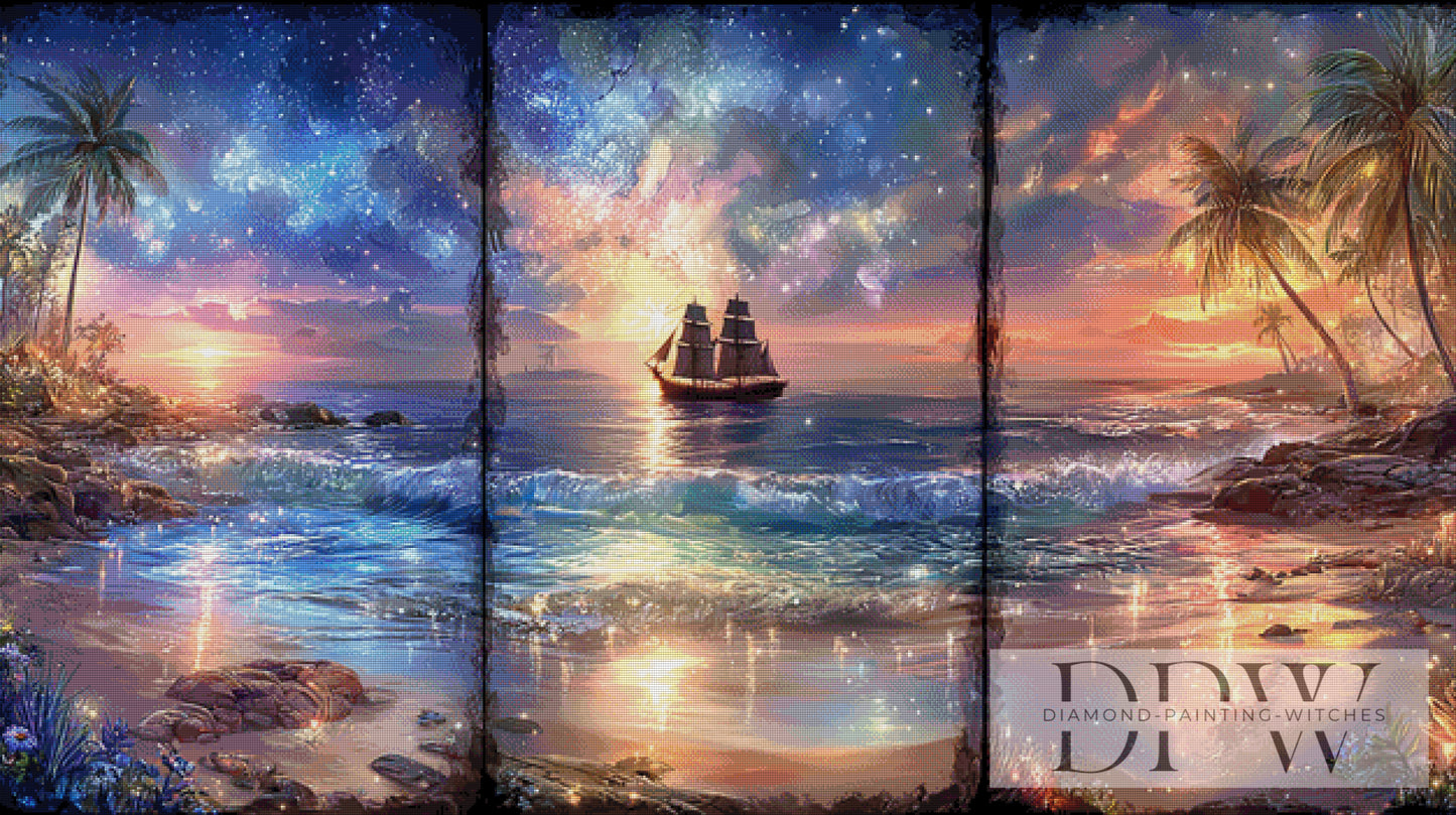 Mehrteiler - Aurora Beach by ellufija 3x50x87cm  DPW-4157