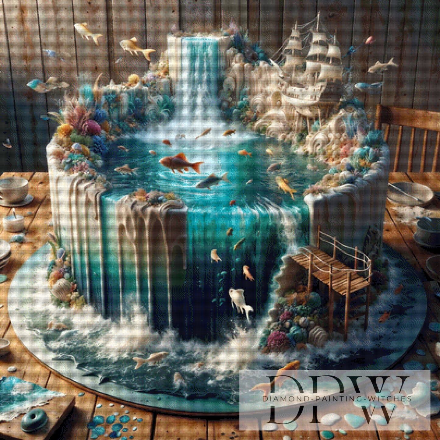 Maritime Cake by Pixxel Pics 100x100cm mit 240 Farben DPW-4172