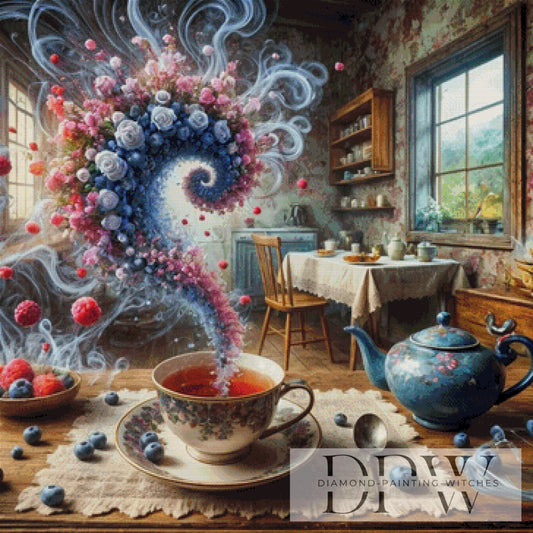 Berry Tea Swirl by Pixxel Pics 90x90cm mit 300 Farben DPW-4173