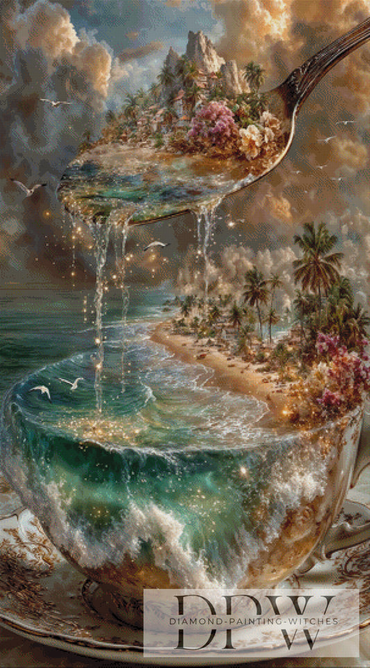 Tropical Teacup by Pixxel Pics 75x135cm mit 200 Farben DPW-4182