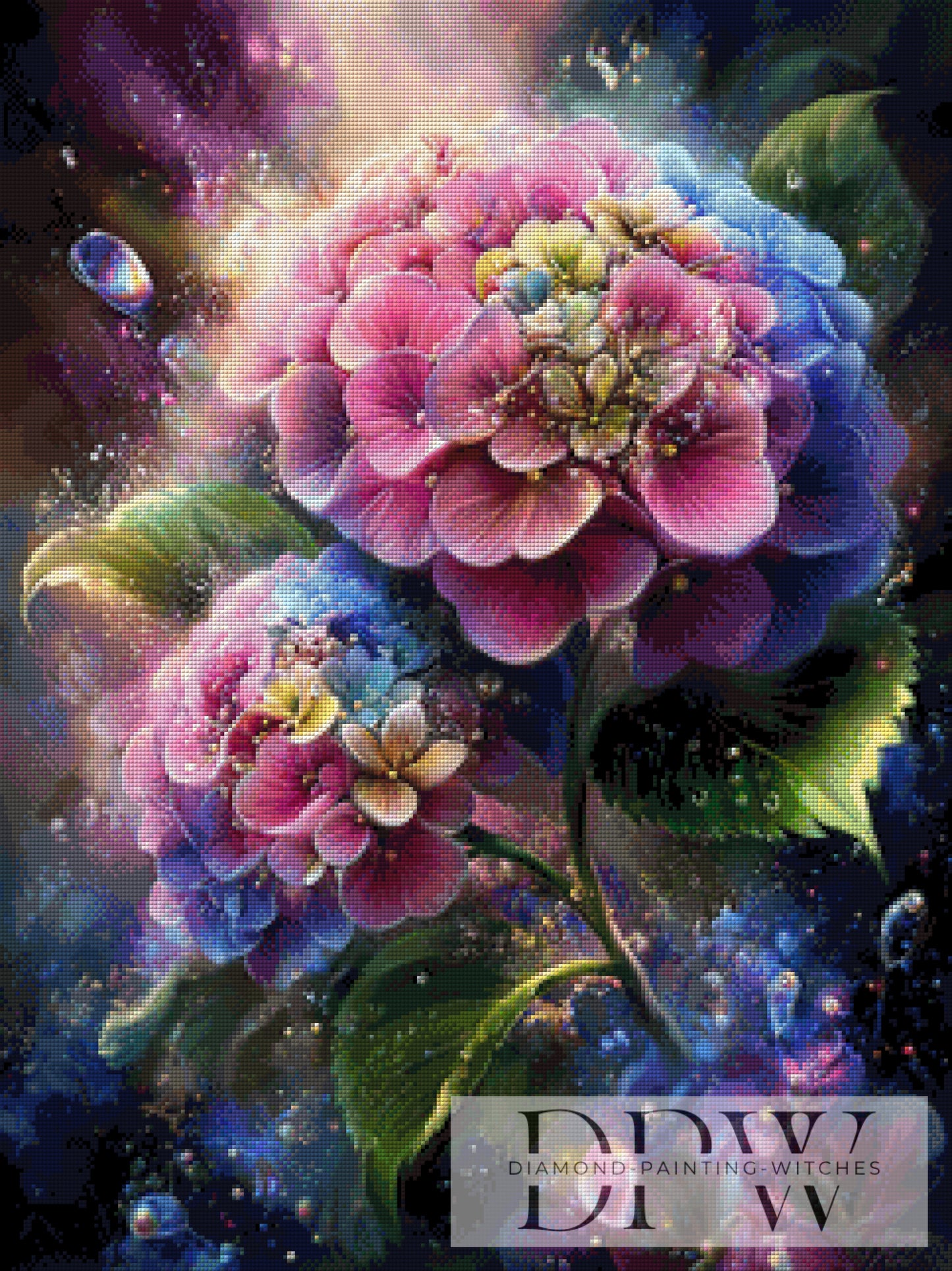 Glowhydrangea by ellufija 60x80cm mit 300 Farben DPW-4202