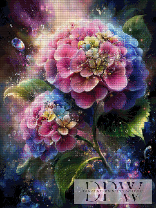 Glowhydrangea by ellufija 60x80cm mit 300 Farben DPW-4202
